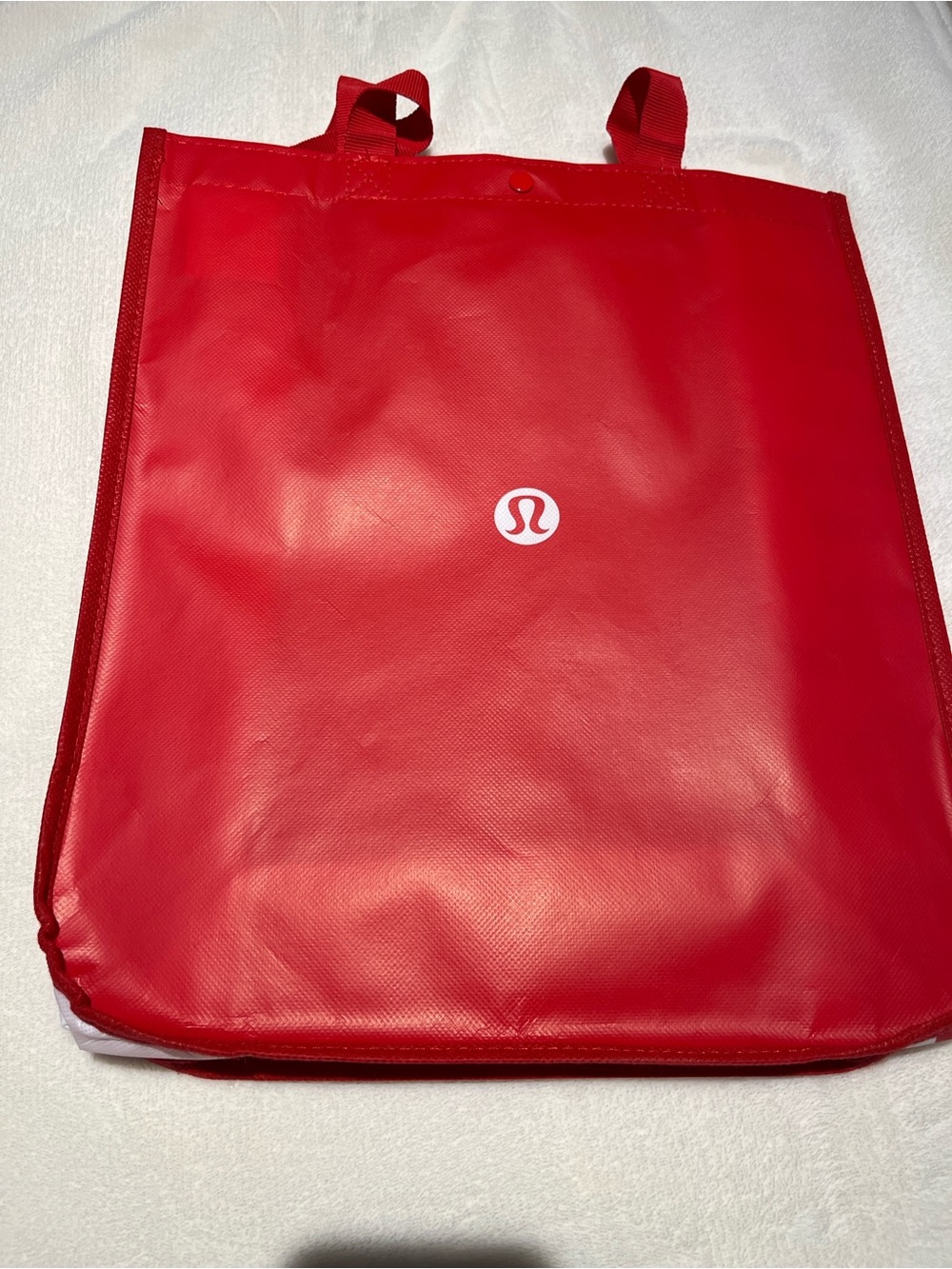 lululemon athletica Red and White Logo Tote Bag